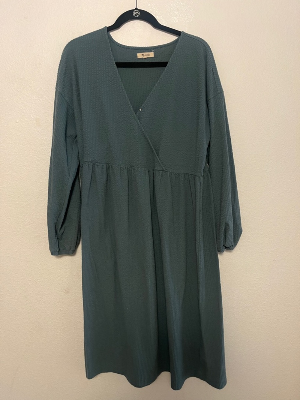 Madewell Women's Teal Wrap-Front Midi Dress
